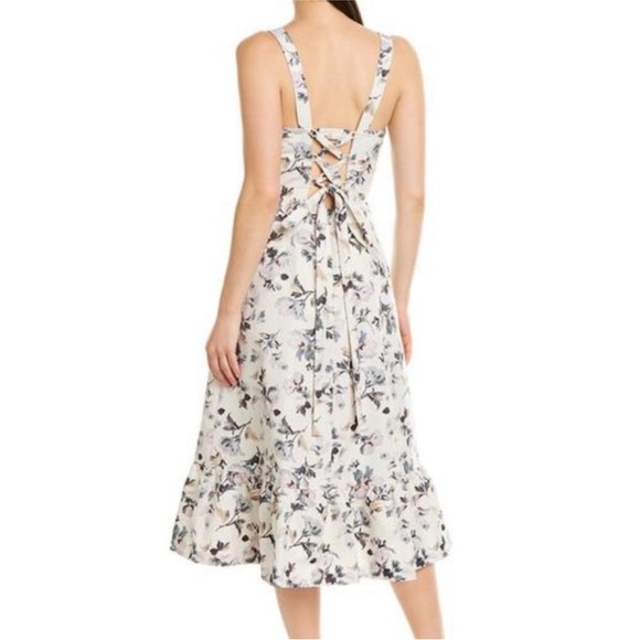 REBECCA TAYLOR NWT $475 SOFIA CORSET FLORAL WOMEN’S MIDI COCKTAIL DRESS - Picture 2 of 6